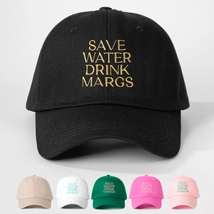 Save Water Drink Margs Embroidery Baseball Cap Polyester Adjustable Dad Hat Curved Brim Unisex Casual Streetwear