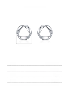 Detail showing 8.00mm diameter and 0.65g weight of S925 silver wavy stud earrings