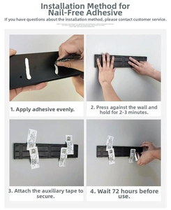 Step-by-step guide for no-drill installation of folding wall hooks with glue