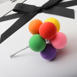 Colorful clay balloon cake toppers for birthday party dessert decorations
