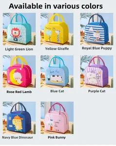 Collection of cute cartoon lunch bags with animal patterns and insulated foil lining