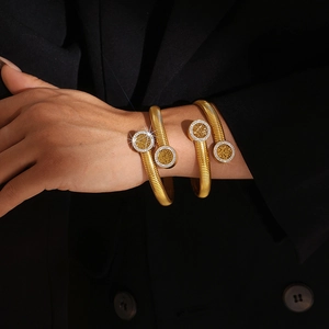 18k gold plated tree of life open cuff bracelet with pavé rhinestones on black background