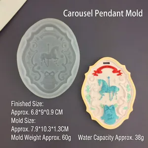 Détails du moule en silicone carrousel pour résine avec gaufrage Best Wishes