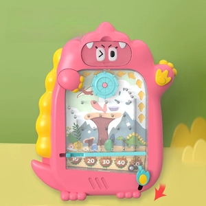 Pink dinosaur marble game toy for kids to practice hand-eye coordination and skills