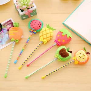 Simpatica Penna Gel Decorativa In Peluche Di Frutta Plastica Punta Fine Scrittura Fluida Cancelleria Per Studenti Ufficio