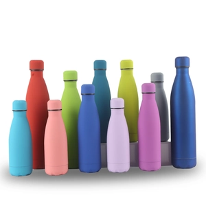 Multiple sizes and macaron colors of matte stainless steel insulated flask water bottles