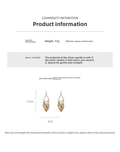 Tableau des tailles pour boucles d'oreilles de 7,3 cm avec pampilles de feuilles