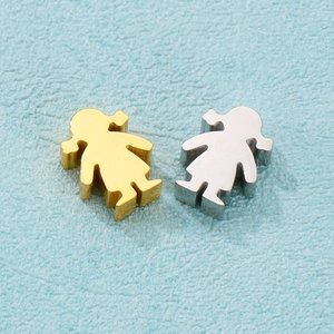 Pendentifs silhouette fille en or et argent pour accessoires de bijoux DIY