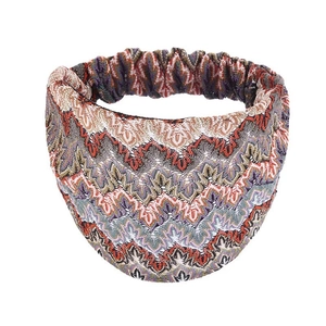 Fascia larga stile etnico con motivo a zig-zag colorato e tessuto elastico