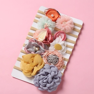 Baby Flower Headband Nylon Elastic Chiffon Fabric Hair Band Soft Seamless For Infant Toddler Photography Props