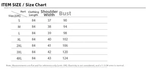 Tableau des tailles détaillé pour gilet en fausse fourrure avec mesures en CM de S à 4XL