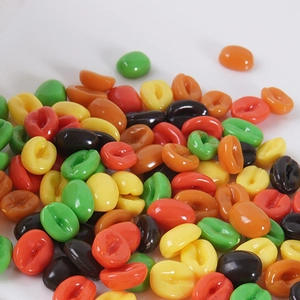 Colorful resin coffee bean models for DIY crafts and decorative photography props