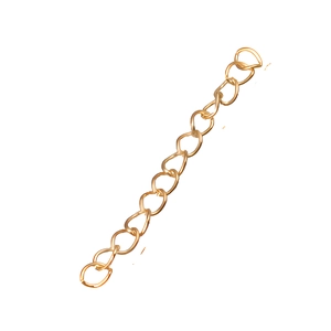 Macro detail of 5cm adjustable golden extension chain for jewelry making DIY