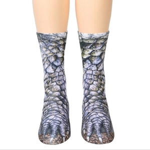 Detailed realistic crocodile claw print texture on high-quality cotton blend socks