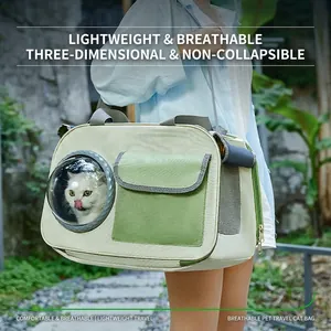 Portable Pet Carrier Bag Oxford Cloth Space Capsule Transparent Window Breathable Mesh Travel Handheld For Cats Small Dogs