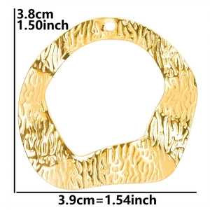 Hammered gold irregular circle pendant with dimensions 3.8cm height and 3.9cm width