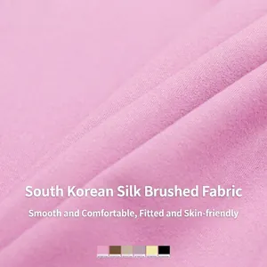 Pink brushed silk yoga long sleeve top with textured fabric and six color options