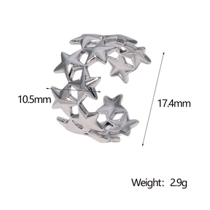 Detailweergave van opengewerkte sterring met 10,5mm hoogte en 17,4mm diameter specs