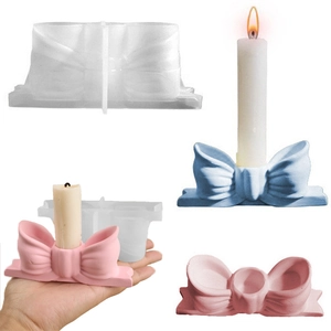 Bowknot Silicone Mold For DIY Aromatherapy Candle Holder Plaster Resin Epoxy Base Ornament