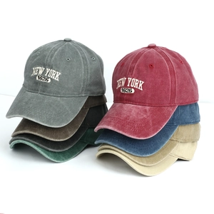 Casquettes de baseball en coton délavé avec broderie New York 1625 en plusieurs couleurs