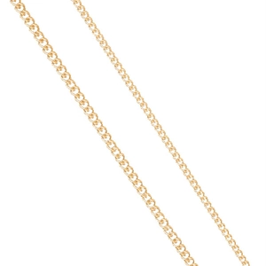 Macro shot of 3mm gold stainless steel curb link chains in two different sizes