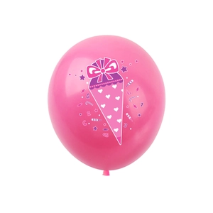 Pink latex balloon with German Schultüte print for back to school party decoration