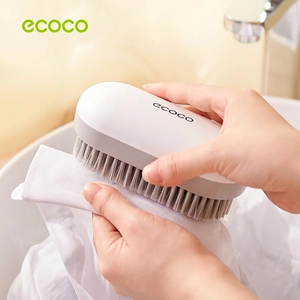 Ecoco minimalist handheld soft bristle laundry brush cleaning white garment fabric