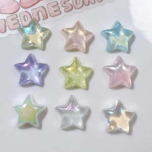 Mix of colorful aurora star resin charms for DIY phone cases and hair accessories