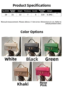Tableau des tailles et options de couleurs pour ce sac à bandoulière vintage en PU