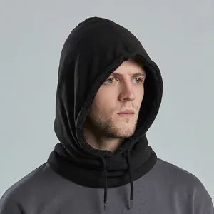 Cagoule d'hiver en polaire thermique avec cordon réglable pour le ski et le cyclisme