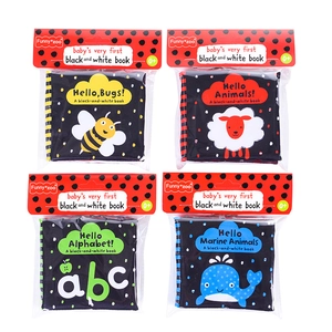 Baby black and white high contrast cloth books set for early sensory development