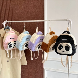 Cute panda plush toddler backpack in multiple colors for school and casual use