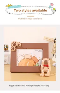 Nahaufnahme von süßem 7-Zoll-Capybara-Fotorahmen mit Plüschfigur und Pfotendetails