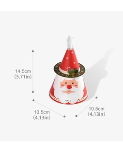 Guide des tailles détaillé pour la boîte à bonbons Père Noël avec les dimensions