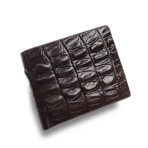 Men Short Wallet Crocodile Pattern Embossed PU Leather Bifold Purse Business Casual Card Holder Waterproof Organizer