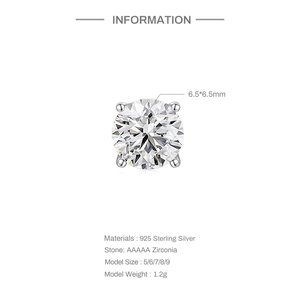 Detail specifications of square S925 sterling silver stud earrings with AAAAA zirconia