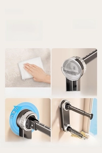 Four-step installation guide for suction cup retractable drying rack on smooth wall