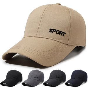 Men Baseball Cap Sport Letter Embroidery Adjustable Metal Buckle Sun Protection Outdoor Casual Dad Hat Polyester