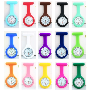 Grid view of silicone nurse fob watches in 15 different colors with round dials