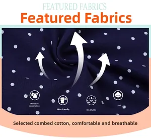 Detail of breathable combed cotton fabric with polka dot print for girls' dresses