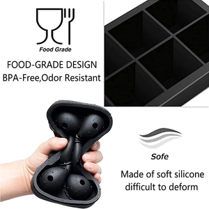 Detailed view of food-grade BPA-free soft silicone ice mold with odor resistant features