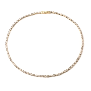 Elegant 18k gold plated marquise-cut zircon necklace in a classic circular arrangement