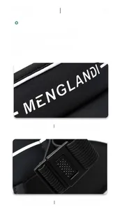 Detail of adjustable elastic band with plastic buckle and letter print on sun visor
