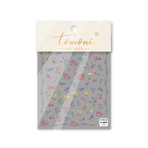 Ultrathin 5D embossed embroidery flower nail art stickers with colorful rose patterns
