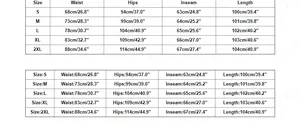 Guide des tailles détaillé pour jean stretch taille haute ajusté avec déchirures