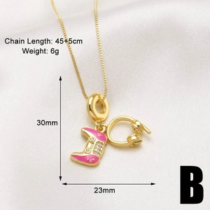 Detailed specs of pink gamepad and gold headset pendant necklace with dimensions and weight