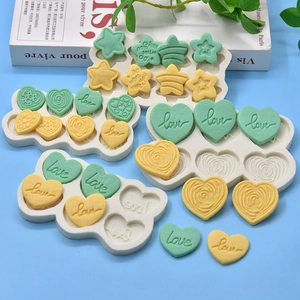 Heart Star Silicone Mold Love Letter Texture For Chocolate Cupcake Cake Decoration DIY Baking Tool Fondant Pastry Crafts