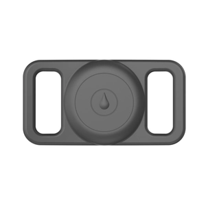 Waterproof silicone AirTag case for pet collars with secure dual-side slot design in black