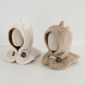 Bambini Cappello Sciarpa Peluche Con Cappuccio Scaldacollo Foderato In Pile Caldo Inverno Antivento Dinosauro Per Bimbi
