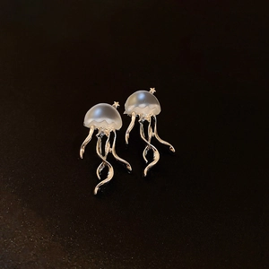 Boucles D'oreilles Méduses En Résine Dépolie Cuivre Avec Tige En Argent Sterling 925 Style Océan Détail Étoile Femmes